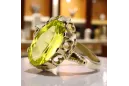 14k geltono aukso Geltonasis peridotas Žiedas Vintažiniai papuošalai vrc134y